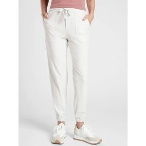 Athleta Farallon Jogger Drawstring Elastic Waist Pant Birch Grey White Size 4